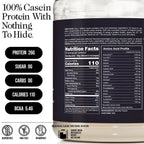 NAKED Casein - 100% Micellar Casein Protein - Only 1 Ingredient, Zero Carb, NSF Certified, GMO-Free, Gluten Free, Soy Free, Preservative Free - 30 Servings