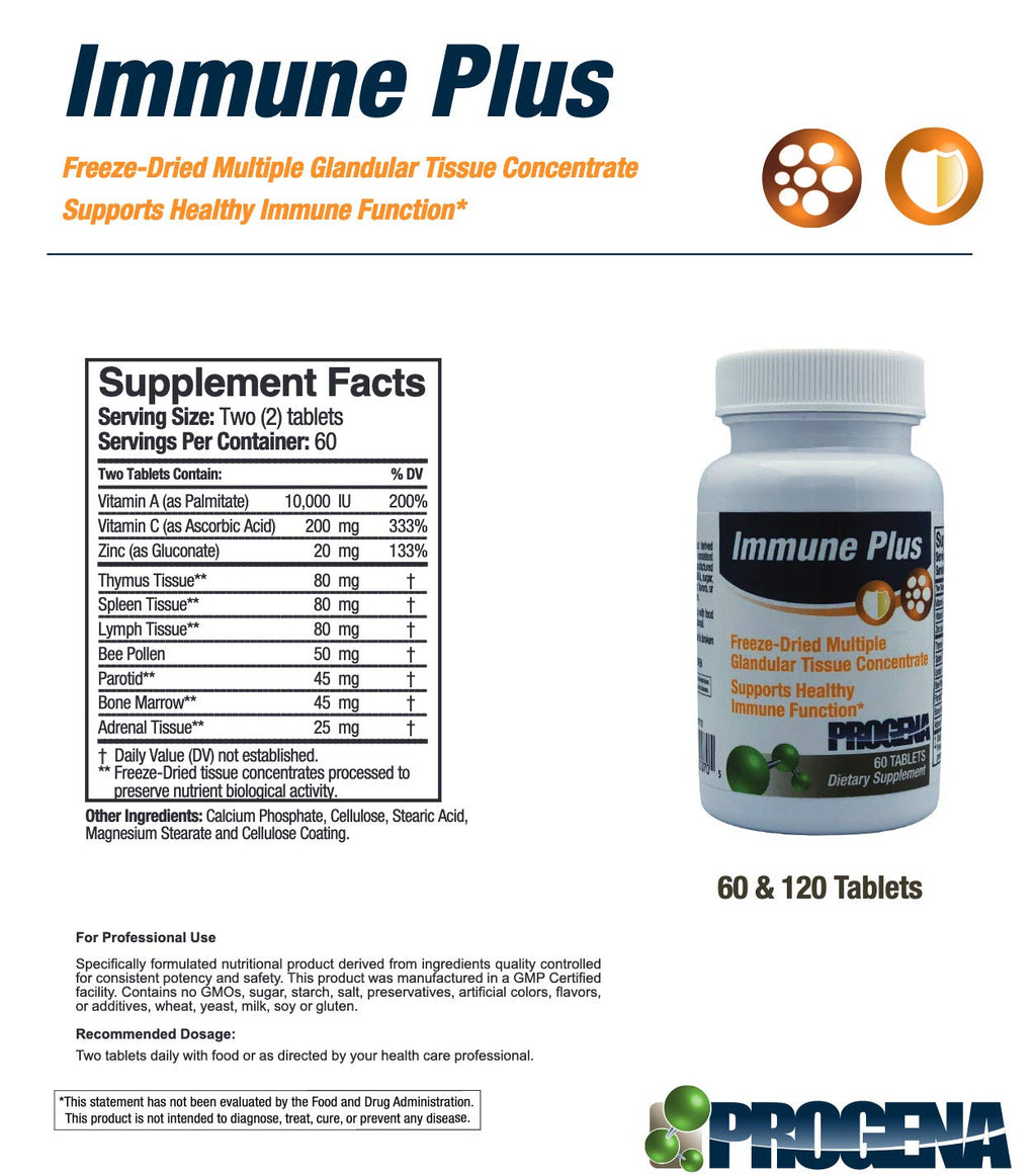 PROGENA - Immune Plus Multiple Glandular Tissue Concentrate (120 Capsules)