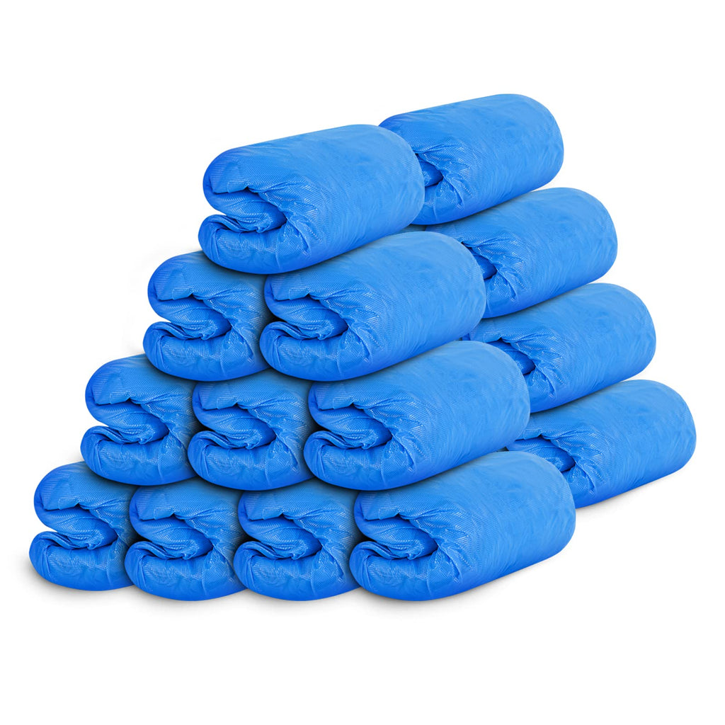 Hitituto Shoe Covers Disposable Non-slip for Indoors -200 Pieces (100 Pairs) Waterproof Premium CPE Booties Shoes Protectors Coverings, fits up to size 11 US Men and 13 US Women, Blue, Large