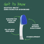 Scotch-Brite Non-Scratch Dishwand Kit, Includes 1 Wand & 8 Refill Pads, Keep Hands Out of the Mess, Blue