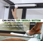 Touch 'n Hold Smooth Dual Door Closer System (Green) – Heavy-Duty - Touch-Button Hold Open Feature & Smooth Closing Motion - Storm & Security Door (Medium/Heavy Weight). New Door/Replace Old Unit