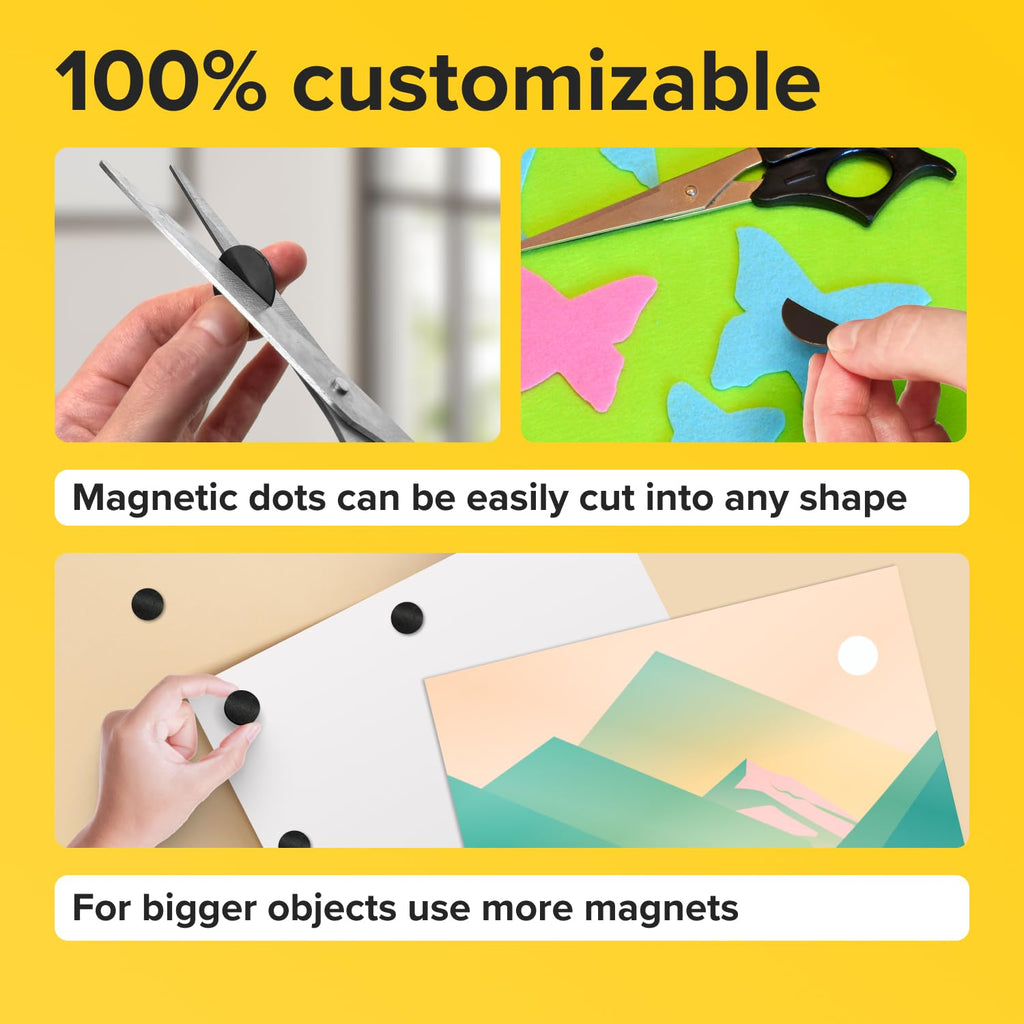 Sticky Flexible Adhesive Magnets for Crafts, 0.8"x0.08" (20x2mm), 45 pcs