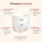 Tranquility Premium ATN Disposable Briefs with Tabs, Overnight Protection Superabsorbent Core for Leak-Free and Full-Fit Comfort, X-Large 72ct Case