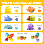 Hely Cancy Infant Bath Toys for 18 Months - No Hole Animal Bathtub Toys, Baby Bath Tub Toys