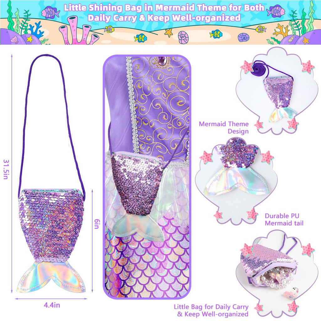 Meland Mermaid Dress for Girls, Princess Dress Up Costume Toy (5-6 Years)