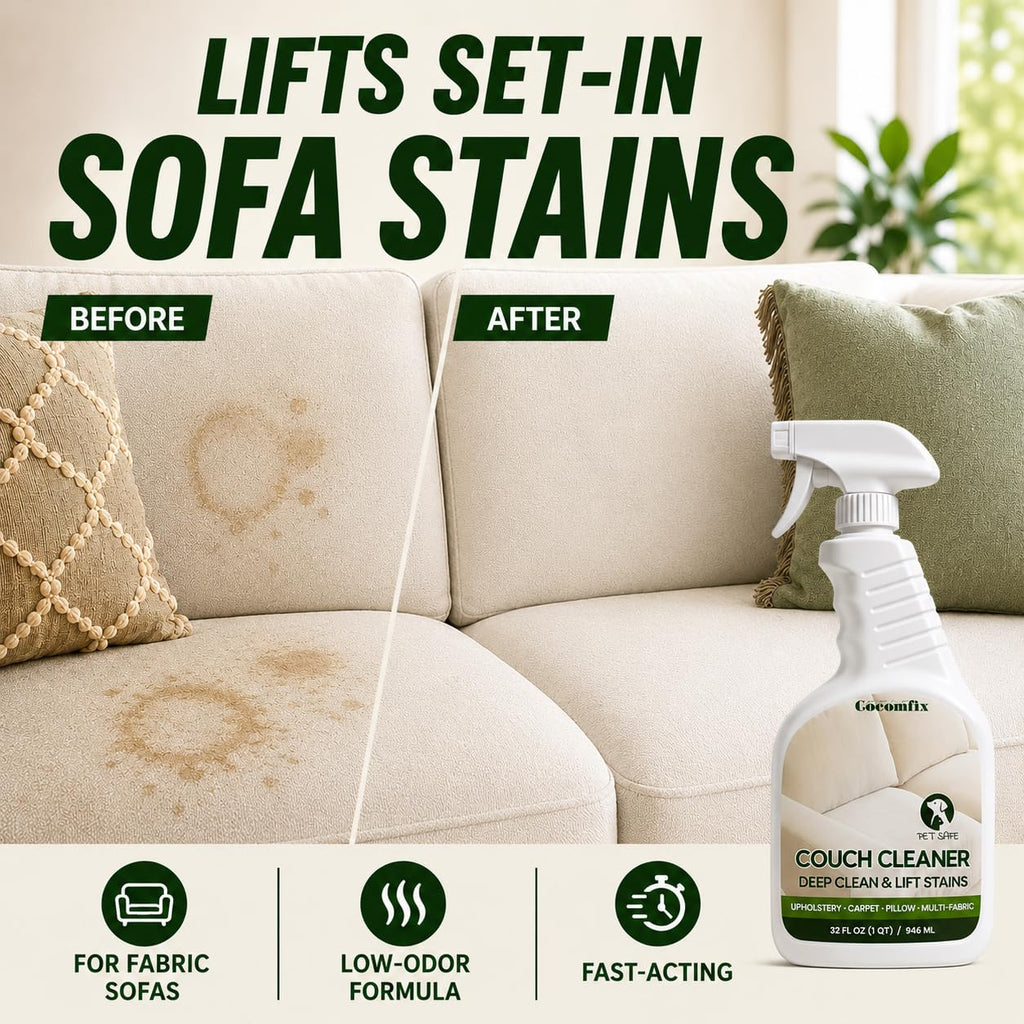 Couch & Sofa Cleaner Spray, Upholstery Stain Remover for Fabric Furniture