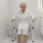 KMINA Toilet Safety Rails for Seniors, Heavy Duty Frame with Handles, Adjustable Height and Width, Handicap Grab Bars