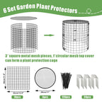 6 Packs Garden Plant Protectors from Animals,Metal Plant Cage, 11.8"x 12.6"