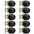 Sopoby Black Door Knob, 10 Pack Round Keyless Doorknobs Interior/Exterior Lockset, Passage Locking Door Knobs for Bedroom/Bathroom, Black Modern Design Door Hardware