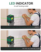 Nikotek Laser Level, Self-leveling Green Line Laser With Horizontal and Vertical Lines for Construction and Picture Hanging, Battery Included
