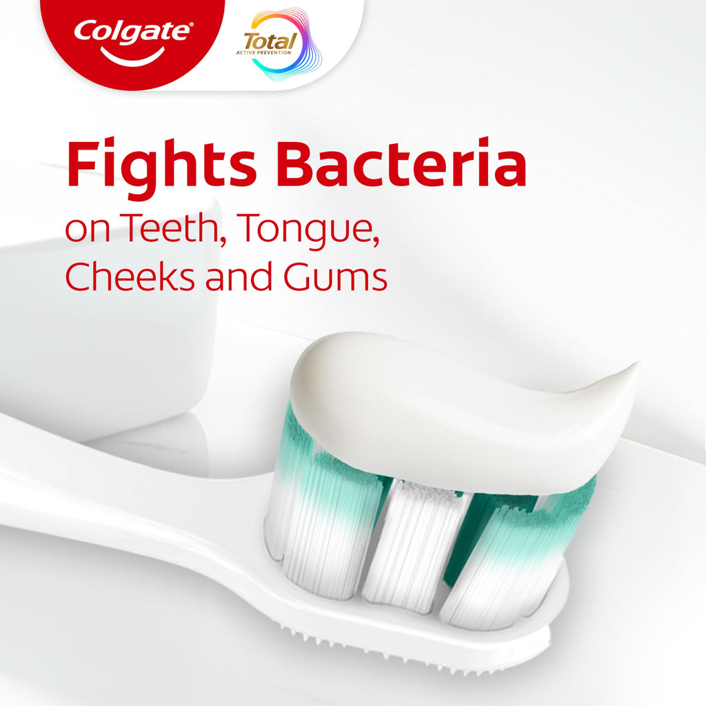 Colgate Total Active Prevention Clean Mint Toothpaste, Anticavity Fluoride Toothpaste, Clinically Proven Formula That Fights Plaque Bacteria, Mint, 4 Pack, 5.1 oz