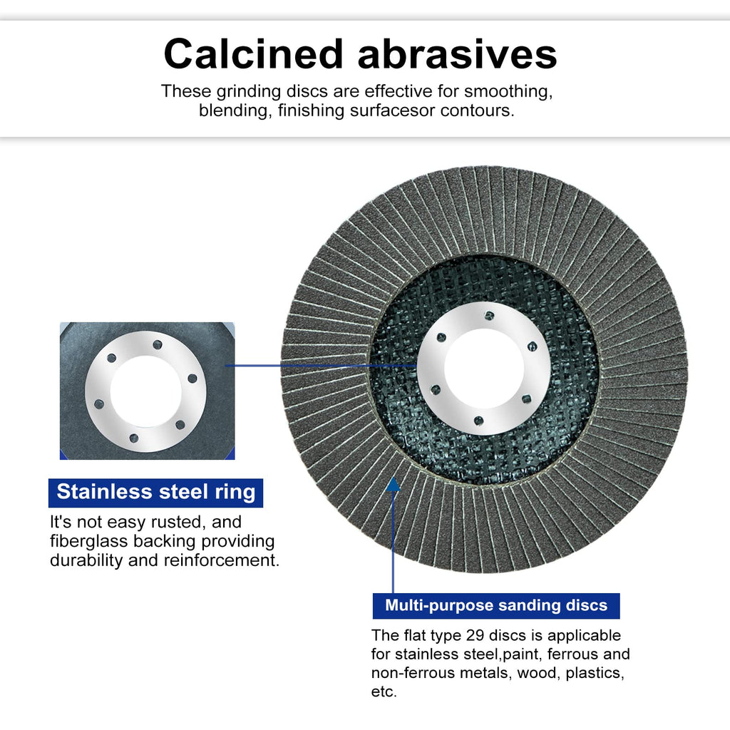Sali 48 Pack Flap Disc 40 Grit 4.5" x 7/8-Inch Sanding Disc Bevel Type #29 Premium and Industrial Grade Angle Grinder Grinding Wheel High Performance Edge Grinding