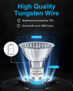SerBion GU10 25 Watt Halogen Light Bulbs for Lava Lamp and Wax Warmer, 120V Dimmable, 6-Pack