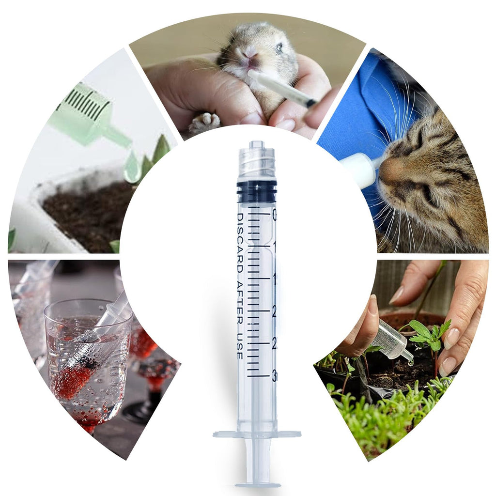 3mL Luer Lock Syringe (No Needle) - Sterile, Individually Wrapped - Pack of 30, Accurate Liquid Measurement, Leak-Proof Design