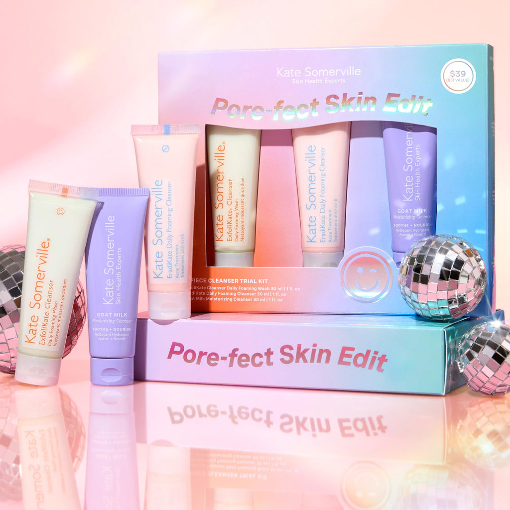 Kate Somerville Pore-fect Skin Edit Travel Kit : ExfoliKate, EradiKate, & Goat Milk Cleanser Holiday Gift Set