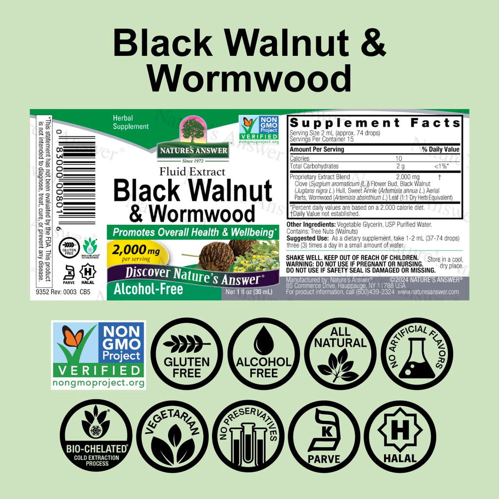 Nature's Answer Black Walnut and Wormwood (Value Pack of 3)