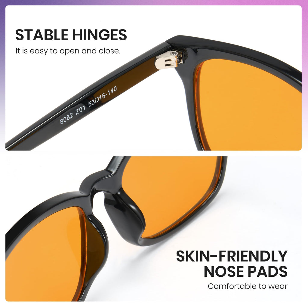 Cyxus Orange Blue Light Blocking Glasses for Men Women Gaming Glasses Redece Eye Strain Sleep Better 8082Z01