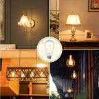Sigalux Vintage LED Edison Bulb 60 watt Equivalent, Dimmable E26 Light Bulb 2700K Soft Warm White, Clear Glass ST58 Vintage Bulb, 80+ CRI, 700LM, E26 Base, 12 Pack