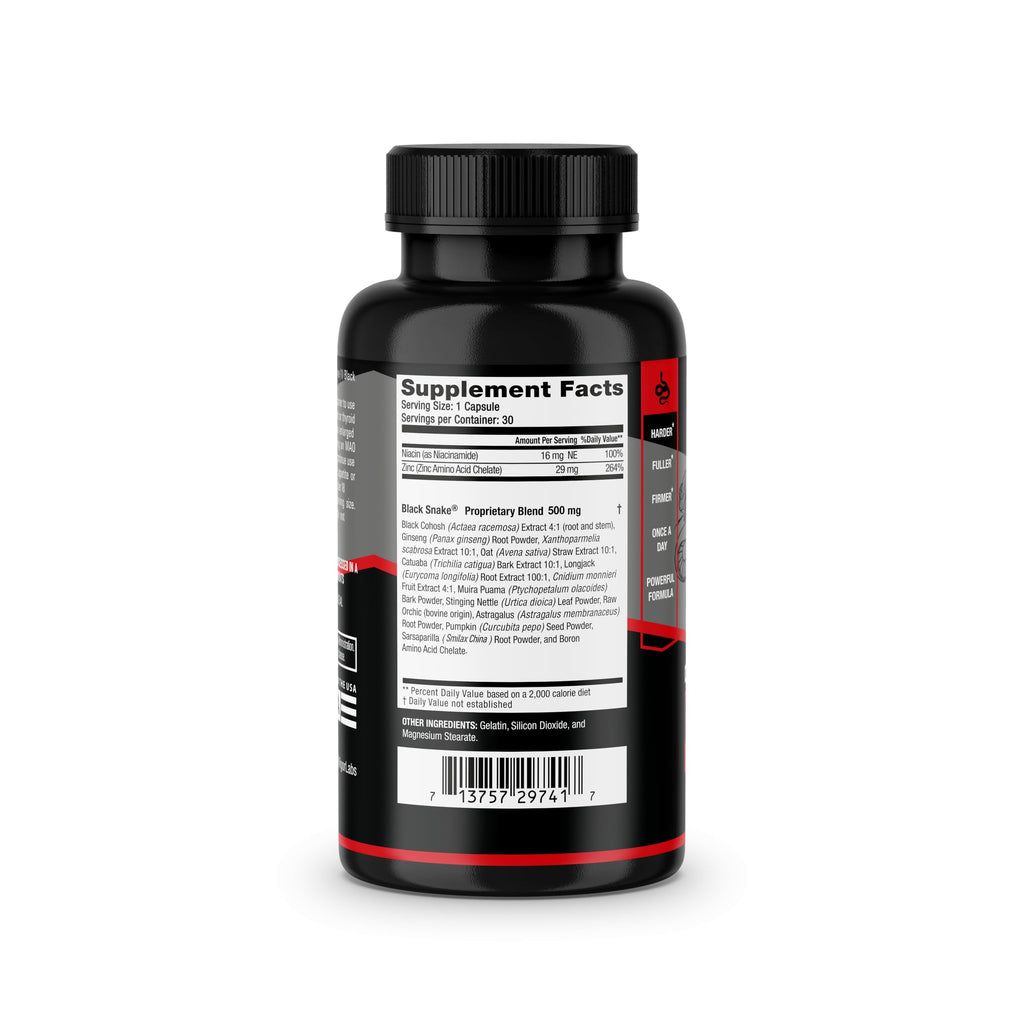 Vigor Labs Black Snake Male Enhancement Capsules (30 Capsules), Boosts Blood Flow, Size and Hardness. Powerful Proprietary Blend of Natural Ingredients. Made in The USA