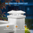 NIORSUN Solar Post Lights Outdoor, Fence Post Solar Lights Cool White, Waterproof, Garden Patio Fence Deck Decor, 4x4 Posts Cap Wood Vinyl, 5x5 Vinyl, White 12 Pack