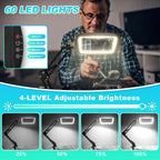 10X 30X Extra Large Magnifying Glass with Light and Clamp, Rectangle Hands Free Magnifier with 5 Color Modes, Adjustable LED Lighted Magnifying Desk Lamp for Reading Close Work Craft Painting (Black)