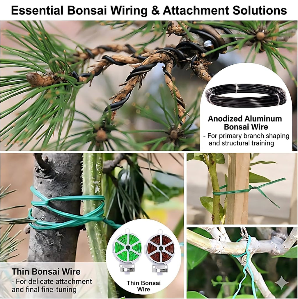 Bonsai Tools Set, 20-Piece Bonsai Tools Set with Waterproof Repotting Mat, Pruning Shears, Scissors & Training Wire - Indoor Gardening Starter Gifts for Women, Men & Beginners