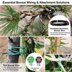 Bonsai Tools Set, 20-Piece Bonsai Tools Set with Waterproof Repotting Mat, Pruning Shears, Scissors & Training Wire - Indoor Gardening Starter Gifts for Women, Men & Beginners