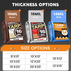Keten Tarps Heavy Duty Waterproof 12x20 Feet, Extra Thick 16 Mil (Silver)