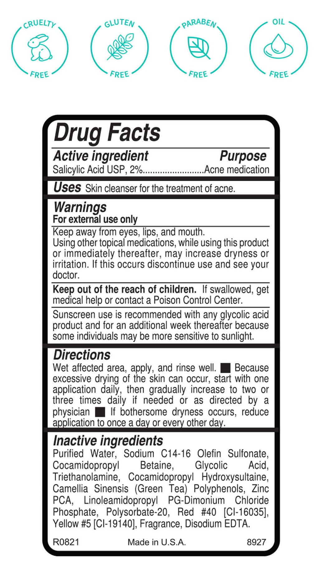 Replenix Gly-Sal Deep Pore Acne Face Wash, 6.7 Fl Oz, Non-Oily Medical-Grade 5% Glycolic & 2% Salicylic Acid Facial Cleanser for Acne-Prone Skin, Gently Unclogs & Refines Pores, Non-Drying