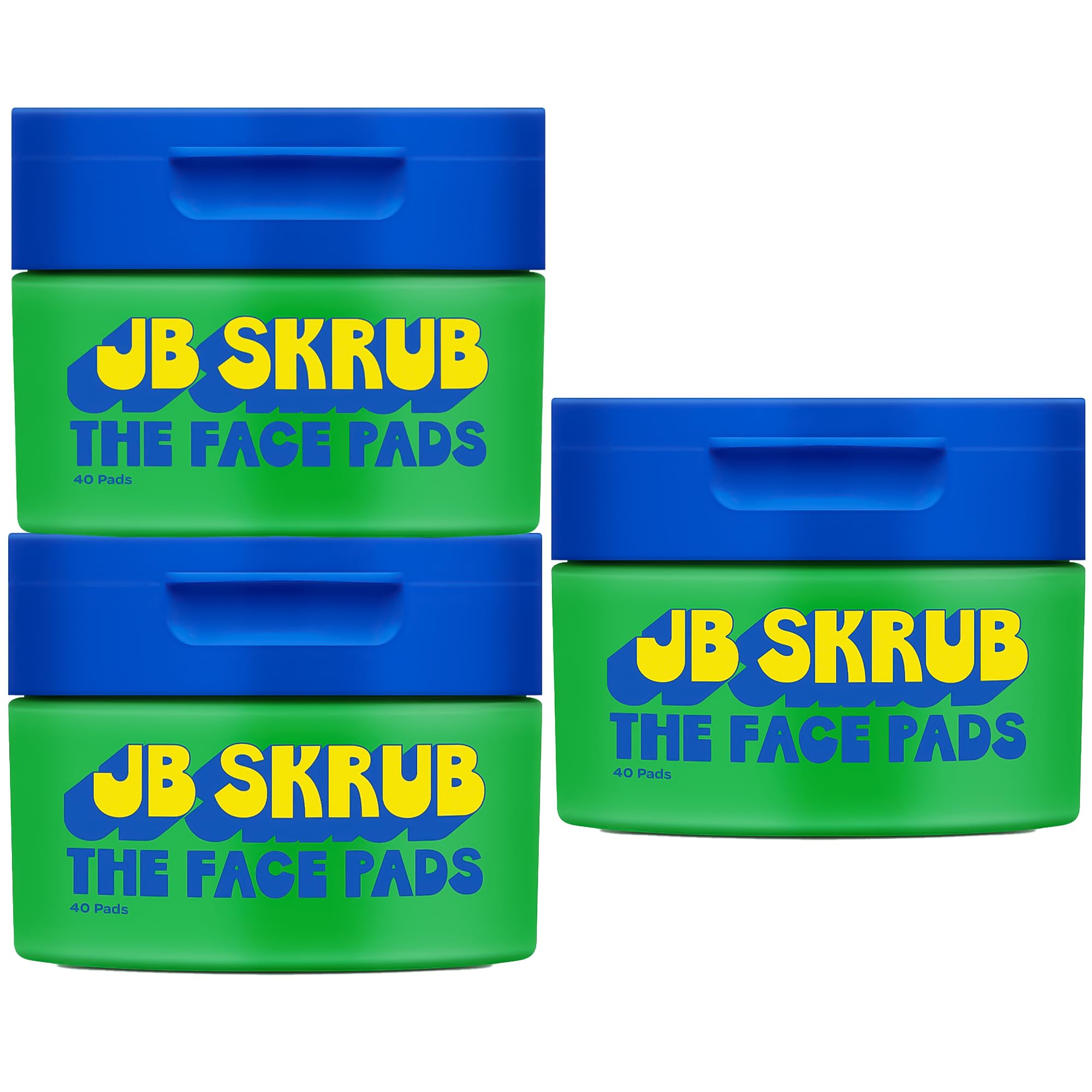 JB SKRUB The Face Pads - Kids, Tween Boys & Teens Acne Cleansing Pads for Cool Confidence - Say Goodbye to Greasy Skin and Hello to Freshness - 40 Cleansing Wipes, 3-Pack