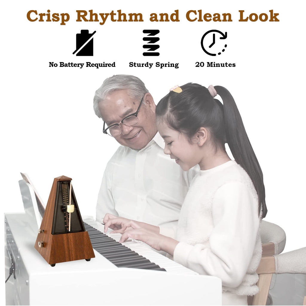Tempi Tempi Metronome for Musicians (Plastic Mahogany Grain Veneer) ., E-Book, 2 Months Free Music Lessons