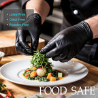 PROMEDIX P Black Disposable Nitrile Gloves, 6Mil 1000 Pcs Food Safe Cooking Gloves Latex Free Rubber Gloves for Cleaning Exam Medium