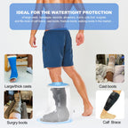 YUNCHI Waterproof Extra Wide Leg Cast Cover for Shower Adult After Surgery with Non-Slip Bottom, Extra Large Watertight Foot Cast Protector for Plus Size Adults Large Casts Surgery Shower Boots