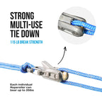 Roperoller The Original Rope Tightening Tool & Tensioner 6-Pack with Rollercam Technology – Heavy-Duty Tie Down for Outdoors, Tarps, Boating & Camping Gear – Includes Reflective Cord & Carry Case