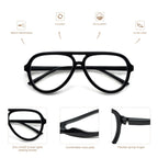 AMOMOMA 3 Pack Retro Aviator Reading Glasses for Women Men,Classic Large Oversized Reader Blue Light Computer Frame AM6111 C1+C2+C3 2.5X