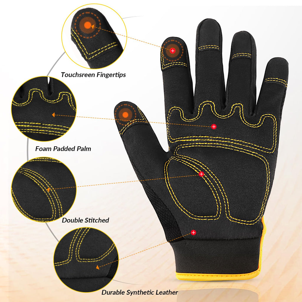 JUMPHIGH Work Gloves Women 2 Pairs, UltraLight Gardening Gloves, MultiFunctional Utility Gloves for Yard, Houseworking, Warehouse, Touchscreen, Flex Grip, Machine Washable (S)