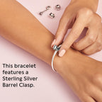 PANDORA Moments Barrel Clasp Snake Chain Bracelet - Silver Bracelet for Women - Sterling Silver - with Gift Box - 7.5"