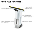 Kärcher WV 6 Electric Window Vacuum Squeegee 11" - Cleans Showers, Mirrors, Glass, and Countertops - Electric Squeegee