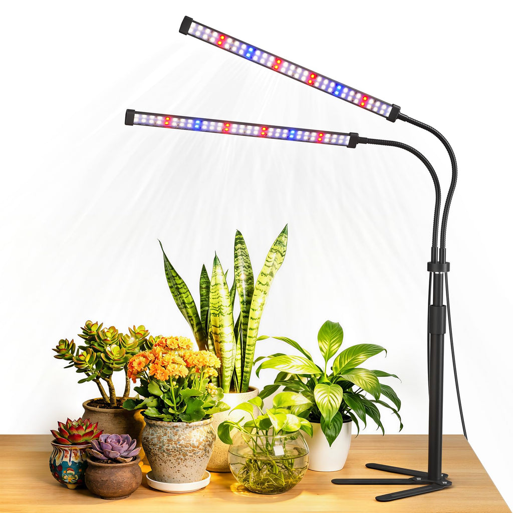 Sonamindary Grow Lights for Indoor Plants, Full Spectrum, Dual Head Tripod