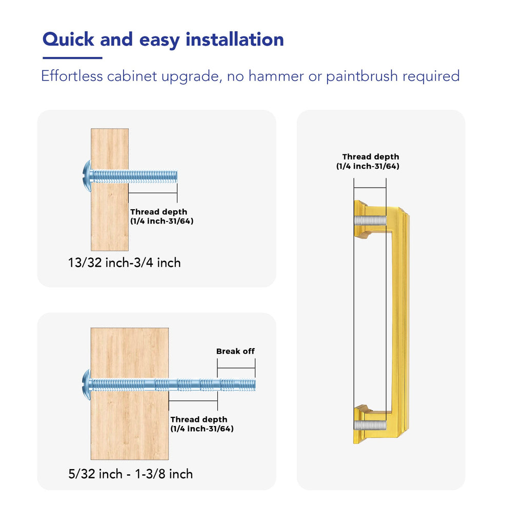 Ravinte Hardware 10 Pack Brushed Brass Cabinet Pulls, 3-3/4 Inch (96mm) Hole Center Zinc Alloy Drawer Handles for Kitchen Cabinets, Cupboards, Dressers, Square Solid Metal Hardware