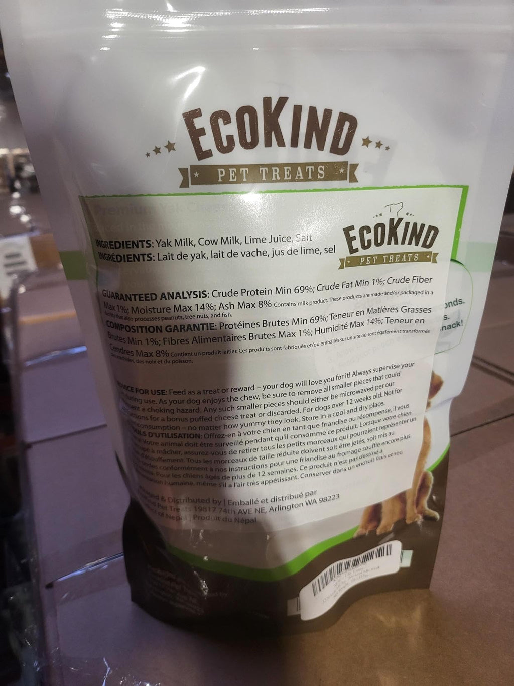 EcoKind Yak Cheese Himalayan Dog Chews, Yak Chews for Large Dogs, 4-5 Bones