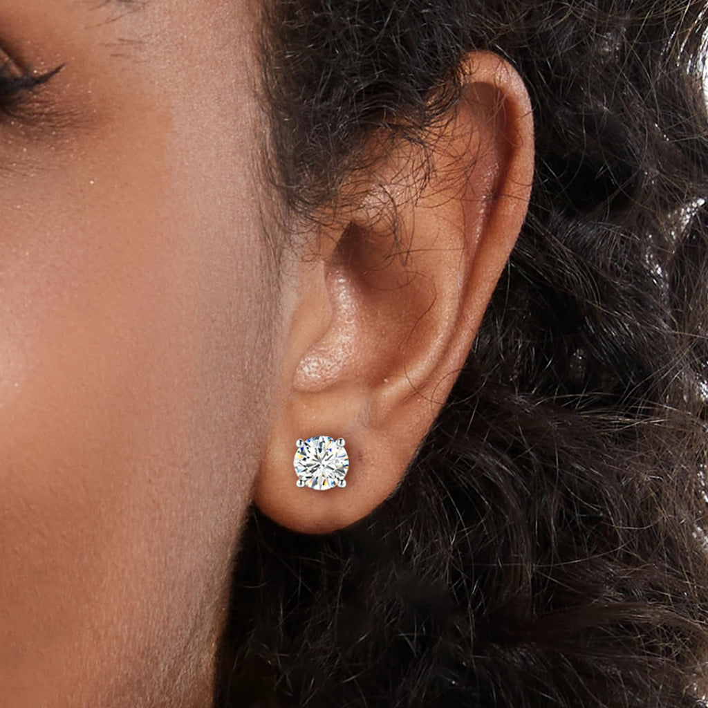 Moissanite Stud Earrings 2.0CT D Color,GRA 925 Sterling Silver Earrings for Men 18K White Gold Plating Earrings for Women,wedding earrings(1.0ct*2)