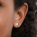 Moissanite Stud Earrings 2.0CT D Color,GRA 925 Sterling Silver Earrings for Men 18K White Gold Plating Earrings for Women,wedding earrings(1.0ct*2)