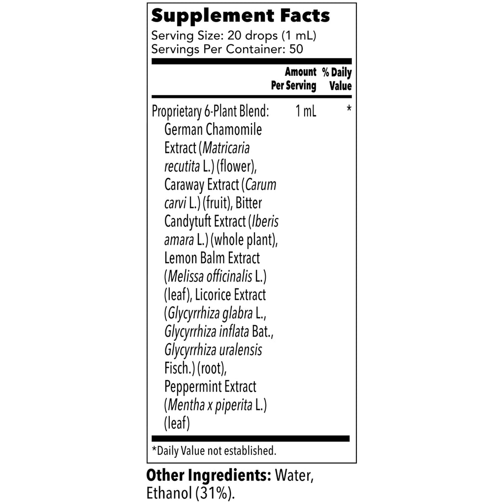 Iberogast Liquid Drops, Herbal Relief of Stomach Upsets: Occasional Indigestion, Bloating, Gas, Nausea, Upset Stomach; Gluten Free; 6-Herb Blend with Iberis Amara, Peppermint, Licorice; 50mL