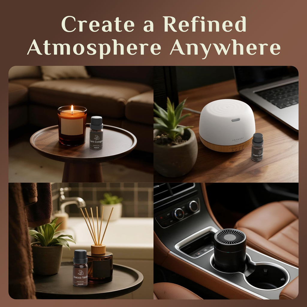 ASAKUKI Men Essential Oils Set for Diffuser, Father's Day & Birthday Gift for Men, 6×10ml Cologne-Inspired Fragrance Oils for Diffusers – Elegant, Clean, and Confident Scents