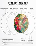 Acrylic Puzzle Suncatcher 83 Pieces, Emerald Flame Hummingbird Sun Catchers Puzzle, DIY SunCatchers Puzzles Window Hanging, Home & Garden Decor, 7.4 in