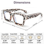 VISOONE 2 Pack Blue Light Blocking Glasses Rectangle Frame and Chic Preppy Look for Women Men RIVER