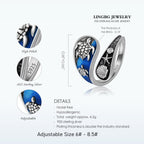 Spoon Rings for Women 925 Sterling Silver Turtle Ocean Sunflower Adjustable Thumb Ring Celtic Knot Vintage Finger Open Spoon Rings Jewelry