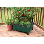 Emsco Group 2341-1HD City Picker Raised Bed Self Watering and Improved Aeration – Mobile Unit with Casters-Hunter Green Grow Box and Seed Starter