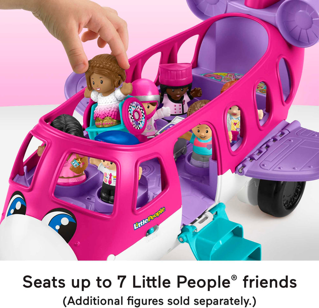 Fisher-Price Little People Barbie Toddler Toy Little Dream Plane with Lights Music & Figures for Pretend Play Ages 18+ Months